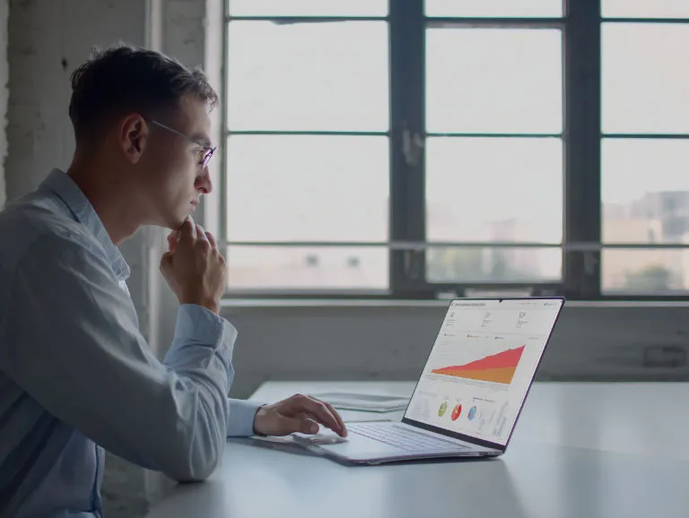 Millennial business analyst reviewing loyalty star